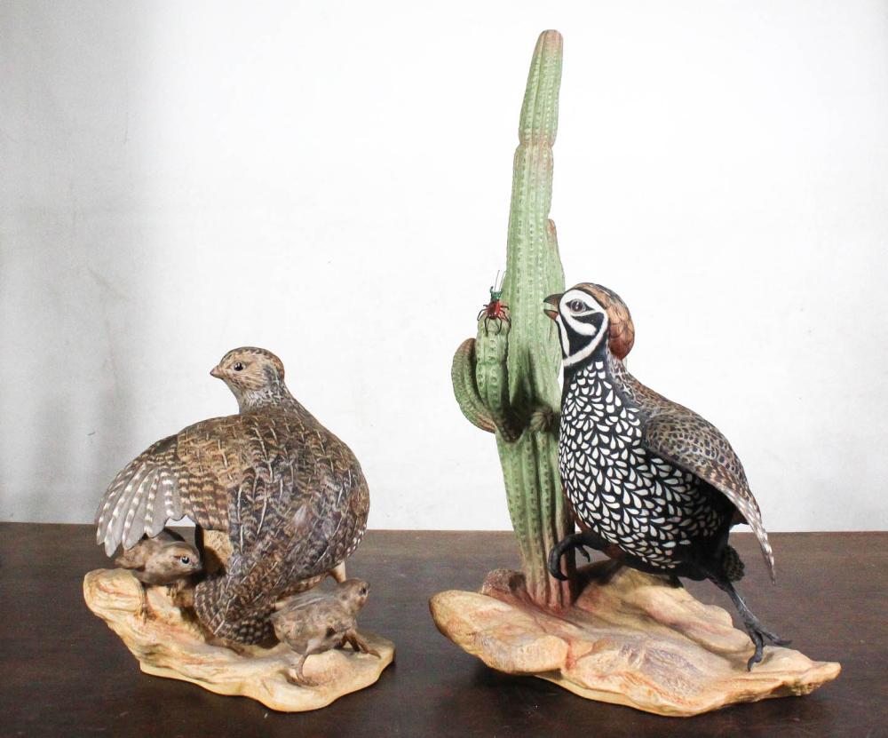 Appraisal: PAIR OF BOEHM PORCELAIN BISQUE MEARNS QUAIL SCULPTURES introduced in