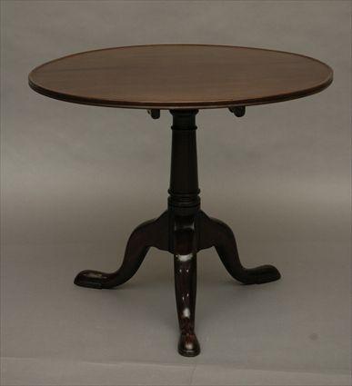 Appraisal: George III Mahogany Tilt-Top Tripod Table in in diam