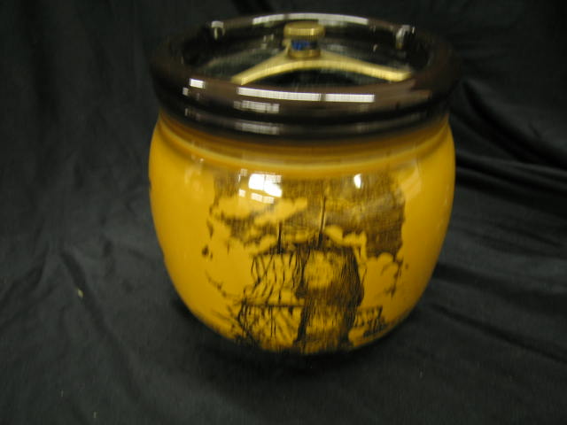 Appraisal: Art Pottery Humidor sailing ship sextant decor