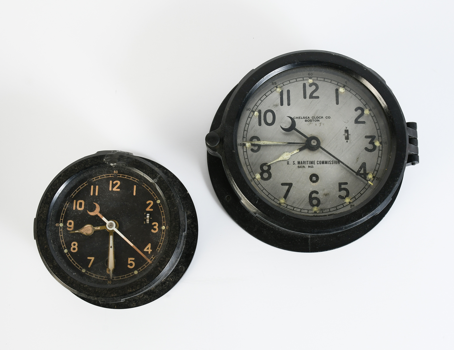 Appraisal: CHELSEA BAKELITE SHIP'S CLOCKS Comprising - Chelsea Clock Co Boston