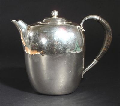 Appraisal: A Georg Jensen silver coffee pot and cover model no