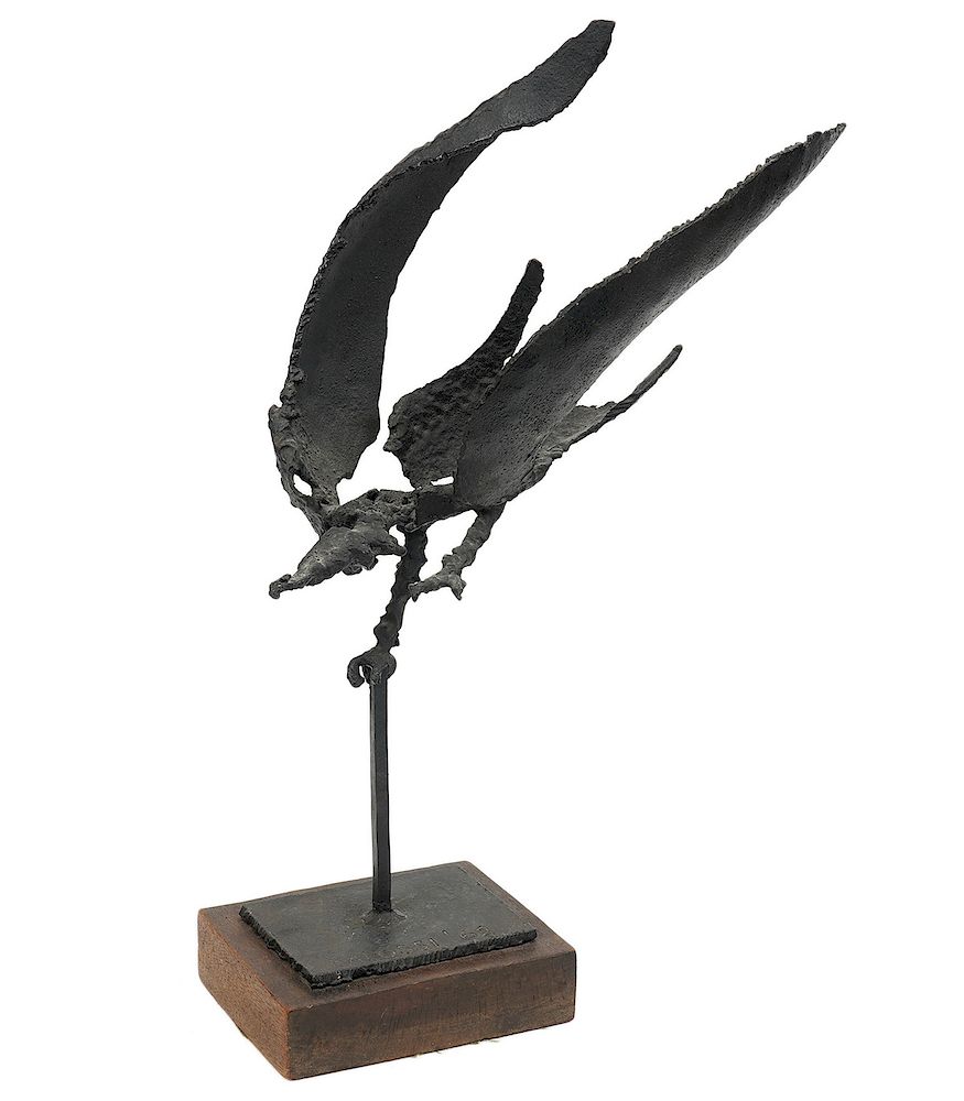 Appraisal: John Balossi 'Wild Bird' Bronze Statue John Balossi U S