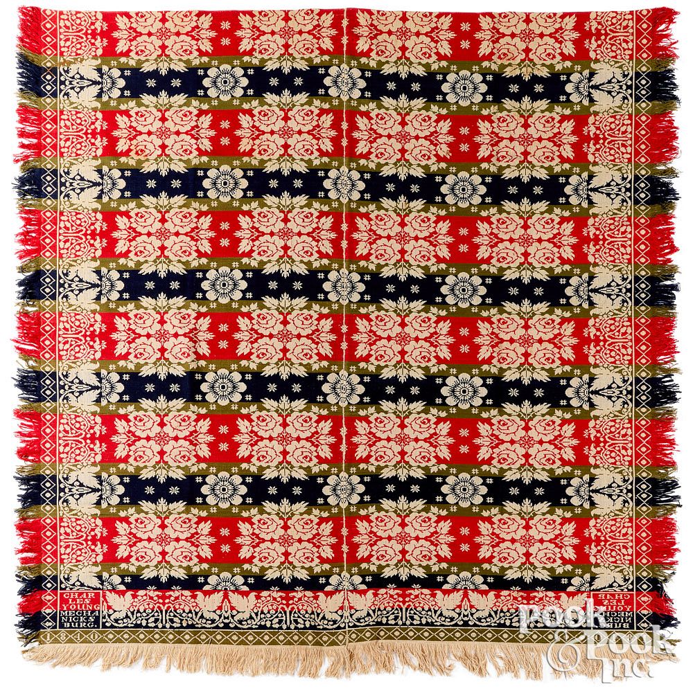 Appraisal: Cumberland County Pennsylvania Jacquard coverlet Cumberland County Pennsylvania Jacquard coverlet