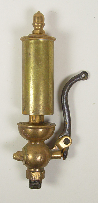 Appraisal: Brass Steam Whistle Single note whistle Acorn finial Iron lever