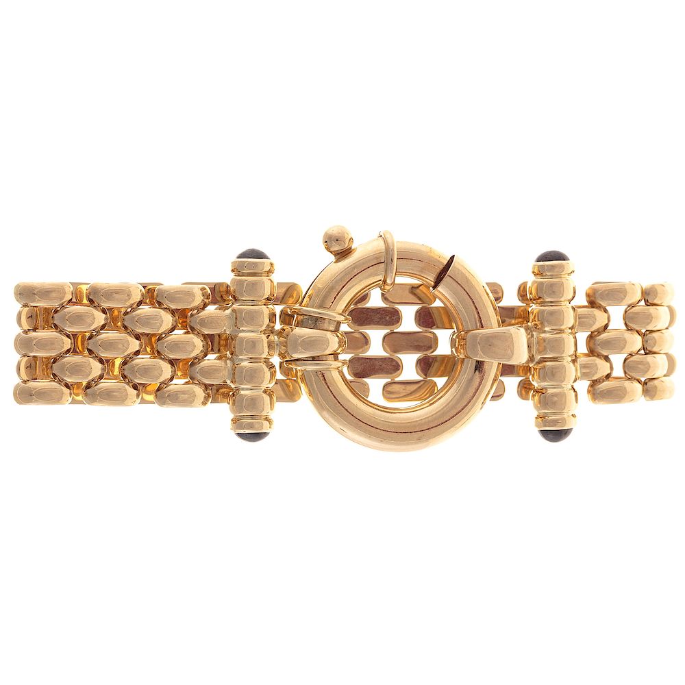 Appraisal: A Ladies Wide Panther Link Bracelet in K K yellow