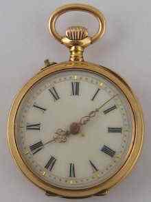 Appraisal: A yellow metal tests carat gold lady's fob watch with