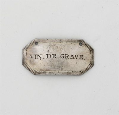 Appraisal: A George III Sheffield plate wine label incised 'VIN DE