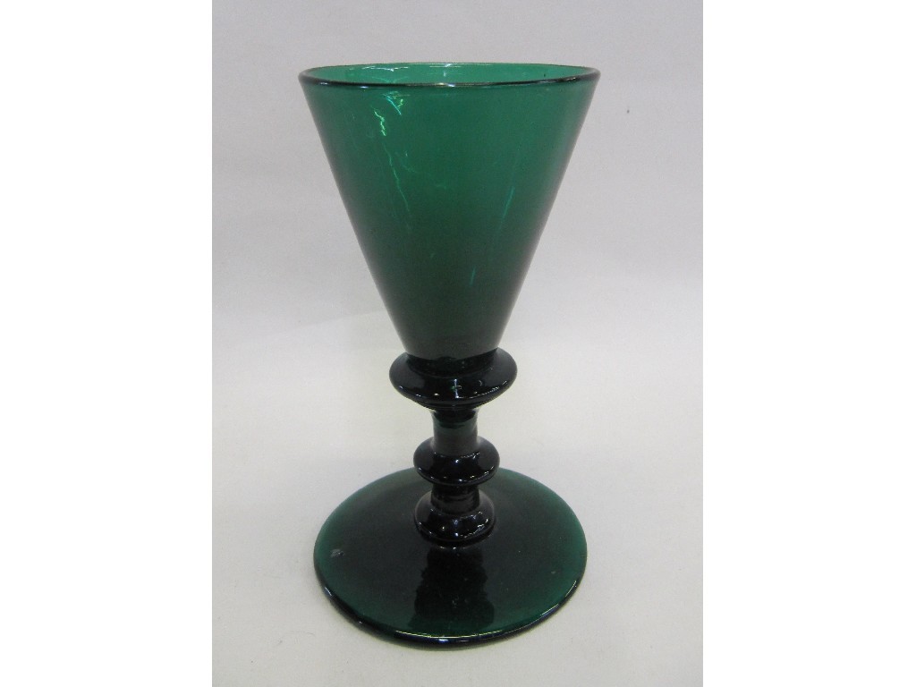 Appraisal: Antique green drinking glass