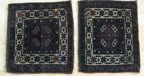 Appraisal: Pair of Beluch decorative bag faces together with an Afshar