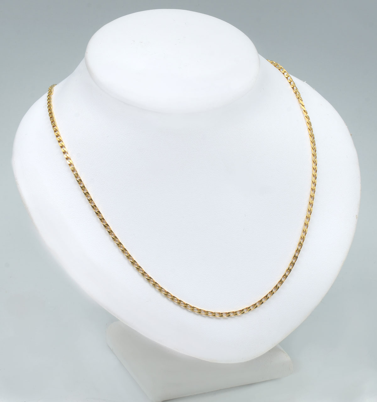 Appraisal: K '' FLAT CURB LINK NECKLACE K yellow gold curb