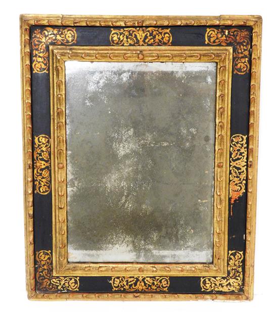 Appraisal: Wall mirror th - th C carved wooden frame with