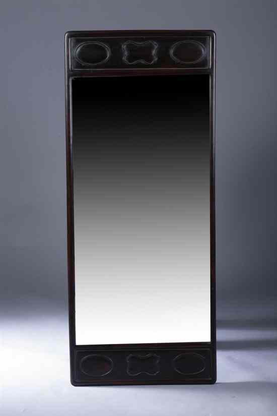 Appraisal: CHINESE ROSEWOOD RECTANGULAR WALL MIRROR - in x in