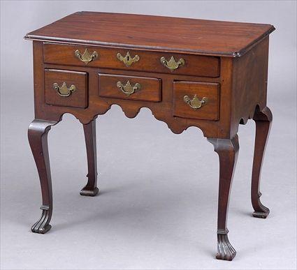 Appraisal: PENNSYLVANIA QUEEN ANNE WALNUT LOWBOY The molded top with notched