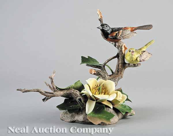 Appraisal: A Boehm Porcelain Orchard Orioles Figural Group no - stamped