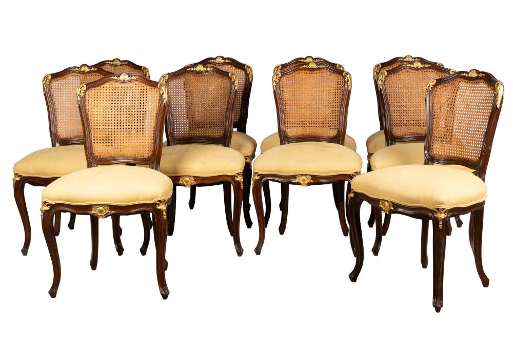 Appraisal: SET OF TEN LOUIS XV-STYLE DINING CHAIRSmahogany with gilt metal