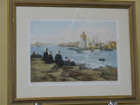 Appraisal: MANUEL ROBBE FRENCH - FISHERWOMEN AT CONCARNEAU Aquatint printed in