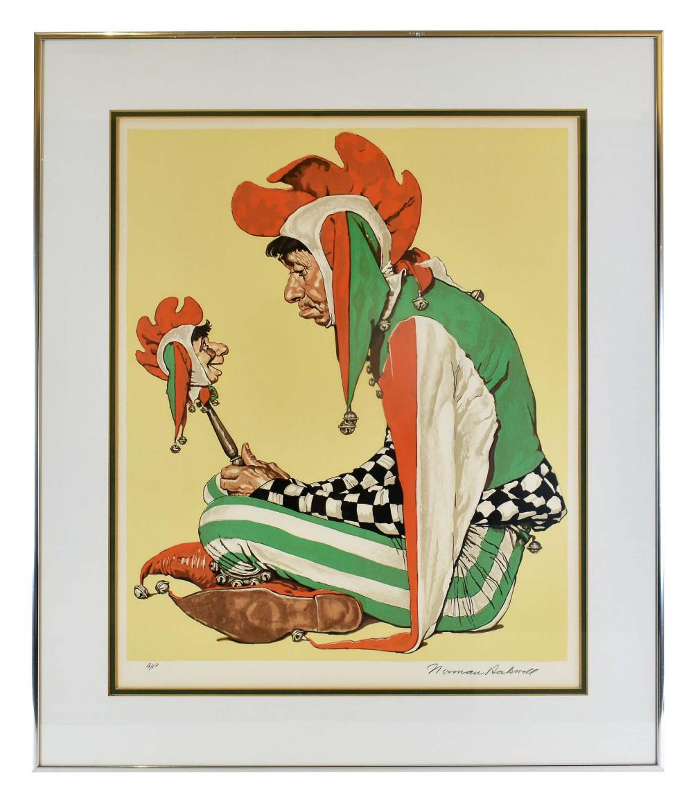 Appraisal: NORMAN ROCKWELL AMERICAN - The Jester Signed l r numbered