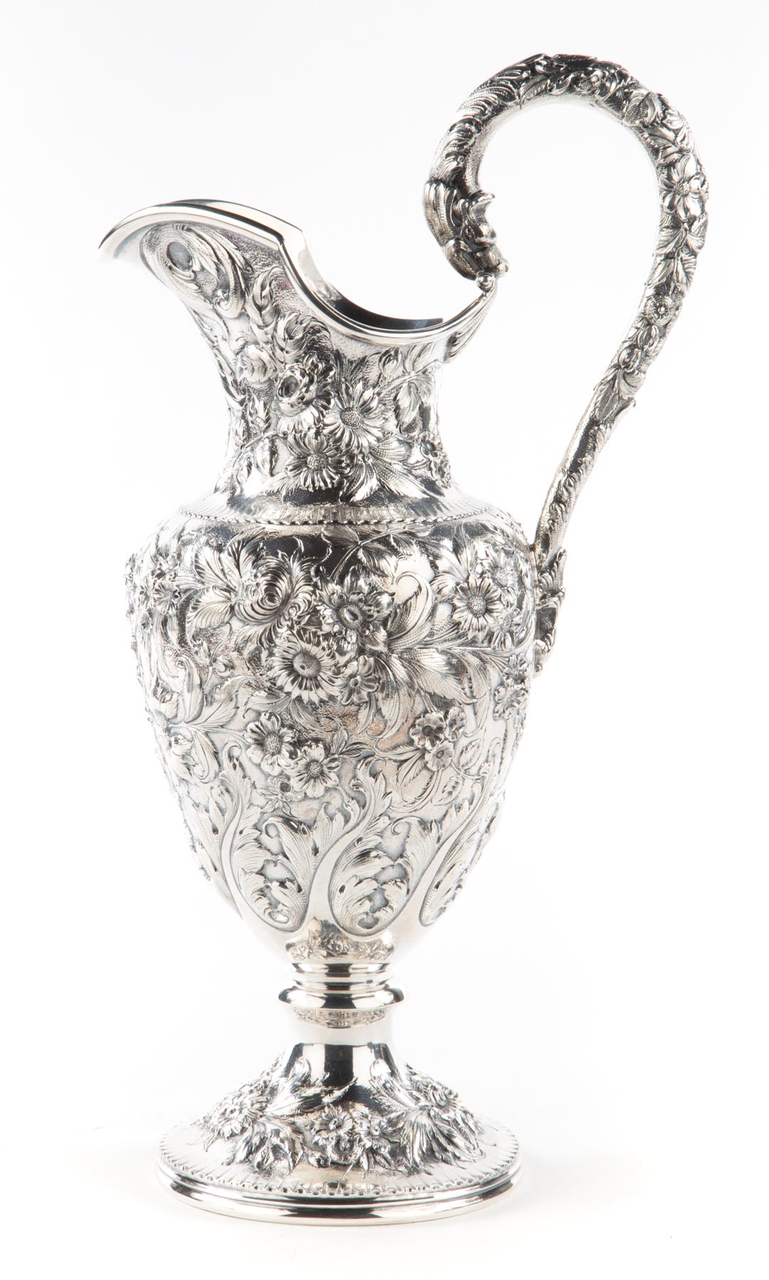 Appraisal: Kirk repousse sterling silver ewer circa in H over handle