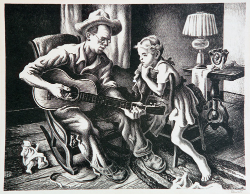 Appraisal: Thomas Hart Benton American - The Music Lesson Lithograph on