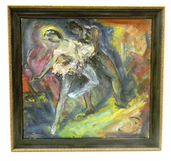 Appraisal: Marion Huse American - Ballet Pair oil on canvas signed