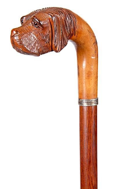 Appraisal: Dog Country Cane Ca - A nicely carved hound with