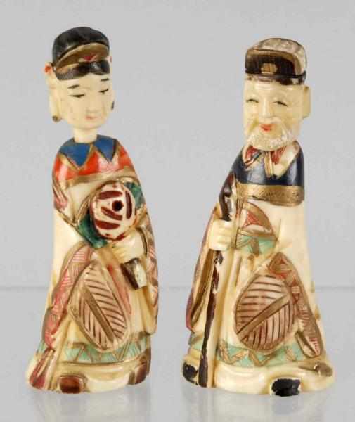 Appraisal: Lot of Oriental Ivory Snuff Bottles Description Lot includes two