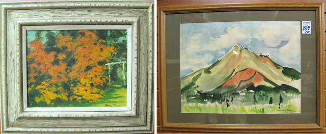 Appraisal: PERCY MANSER AND ELAINE A WITTEVEEN WATERCOLORS on paper Both