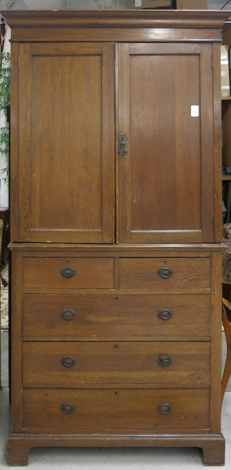 Appraisal: AN OAK LINEN PRESS English early th century in two