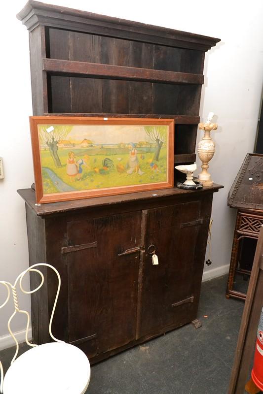 Appraisal: A TH CENTURY SPANISH PROVINCIAL PINE KITCHEN DRESSER A TH