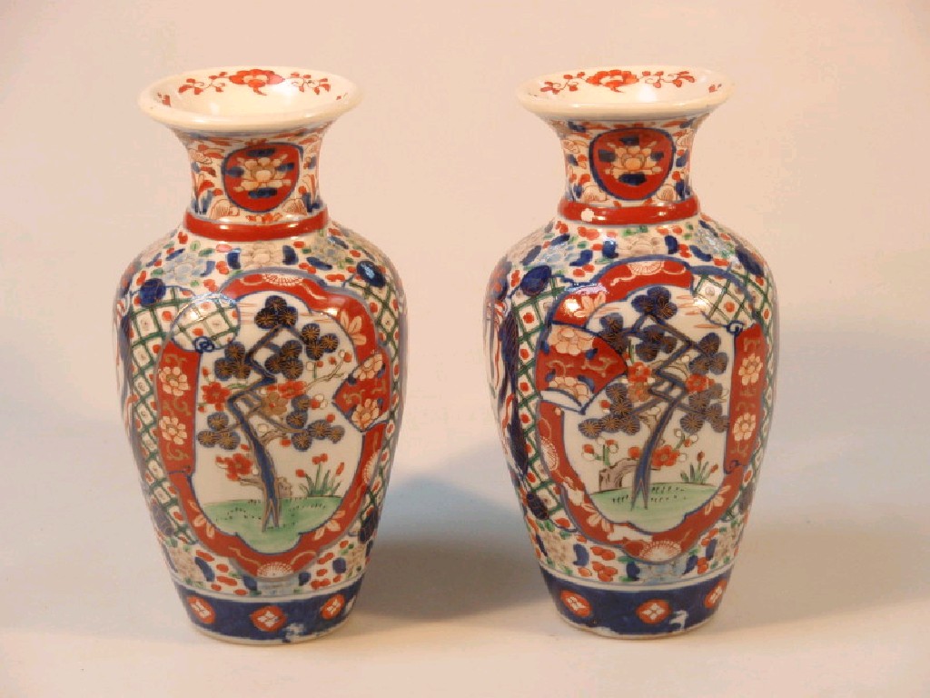 Appraisal: A pair of Imari ovoid vases cm high