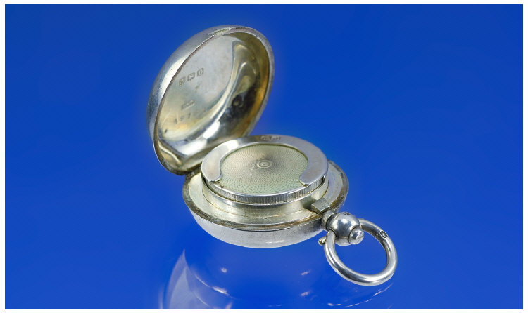 Appraisal: Silver Sovereign Case Of Plain Circular Form Spring Hinged Lid