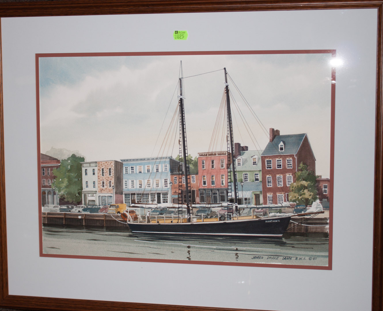 Appraisal: Framed watercolor of Fells Point signed by J D Iams