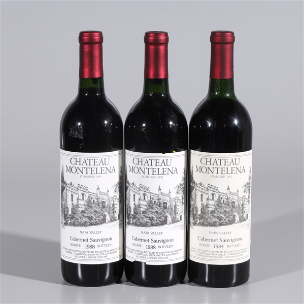 Appraisal: Three bottles of Chateau Montelena cabernet sauvignon including one bottle