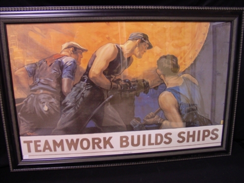 Appraisal: TEAMWORK POSTER FRAMED