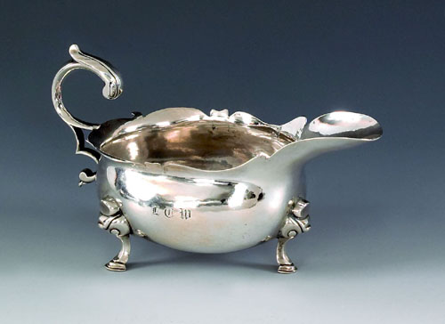 Appraisal: Boston silver sauce boat ca bearing the touch of Benjamin