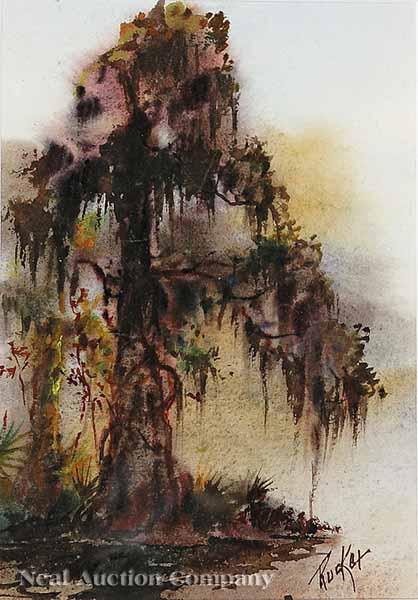 Appraisal: Robert Rucker American Louisiana - Tree in the Bayou watercolor