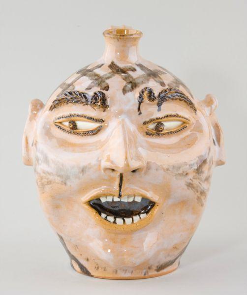 Appraisal: NC Folk Pottery Billy Ray Hussey Face Jug smiling expression