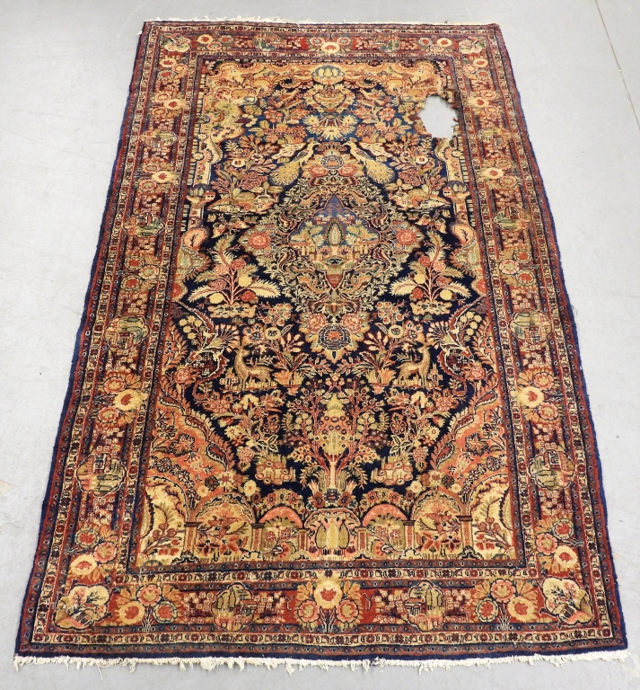 Appraisal: PERSIAN YELLOW AND RED KASVIN RUG Middle East th CenturyTan