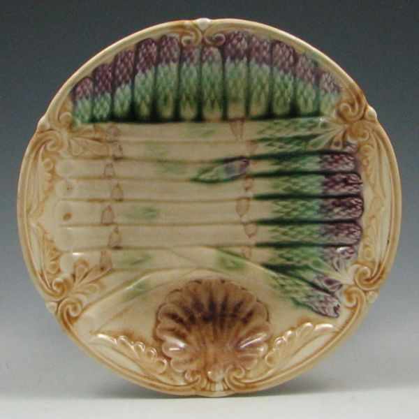 Appraisal: Majolica Asparagus and Artichoke Dish marked with impressed Made in