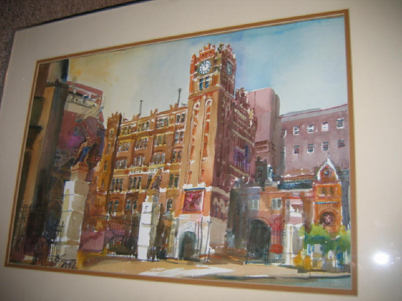 Appraisal: MARILYNNE BRADLEY AMERICAN Busch Brewery watercolor on paper signed lower