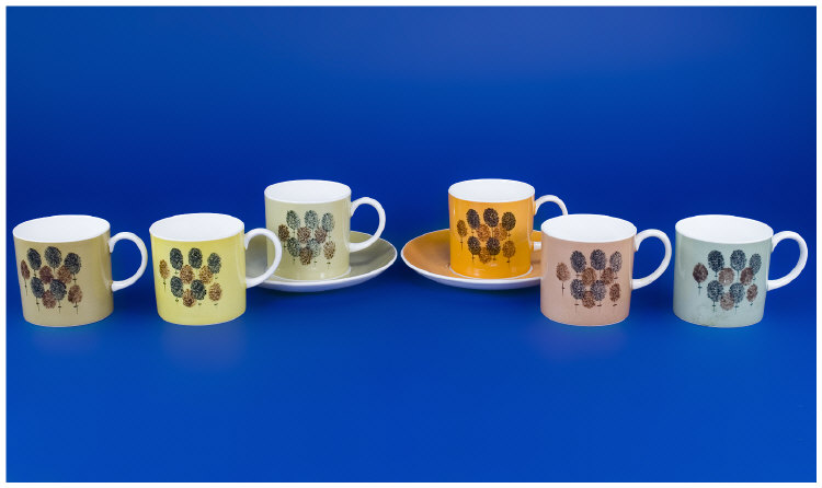 Appraisal: Set of Six Cups and Two Saucers Susie Cooper