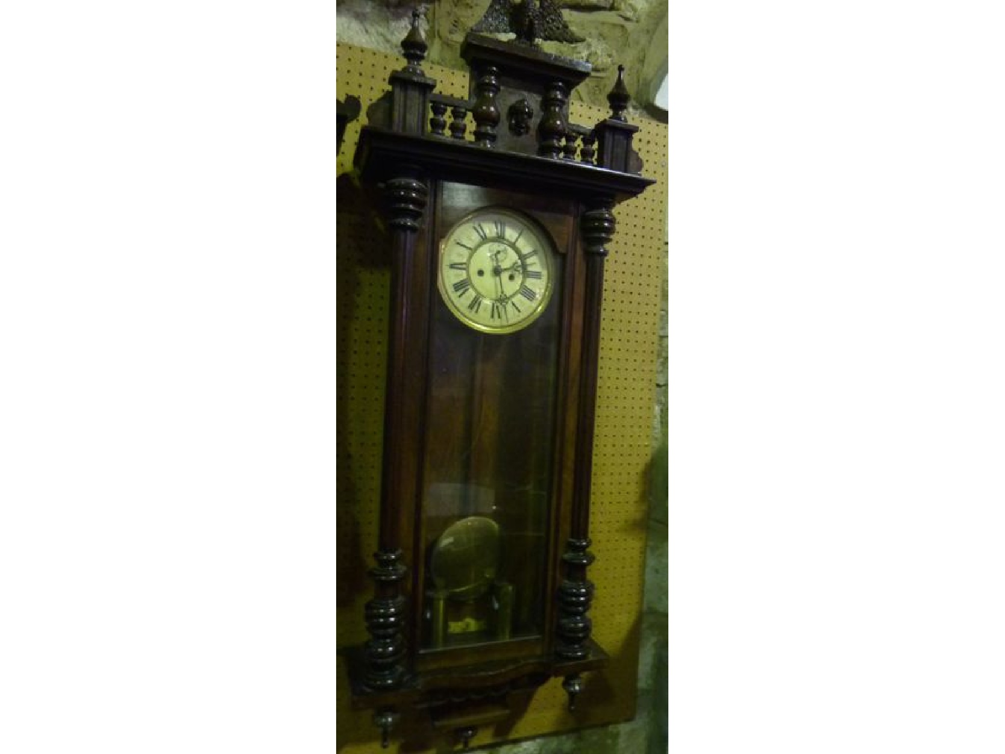 Appraisal: A th century continental Vienna style wall clock the eight