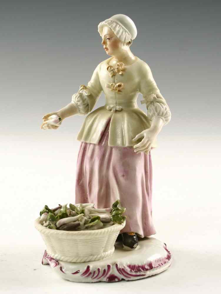 Appraisal: FIGURINE - th c Frankenthal figure of Radish vendor wearing