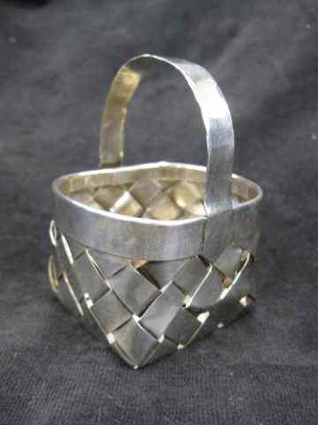 Appraisal: Cartier Sterling Miniature Basket handwoven ''