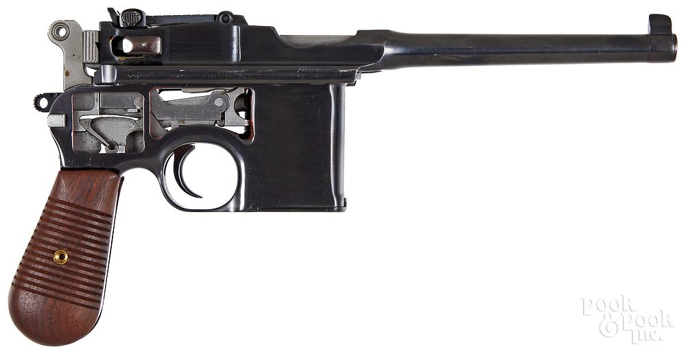 Appraisal: Mauser cutaway model broomhandle pistol Mauser cutaway model semi-automatic broomhandle