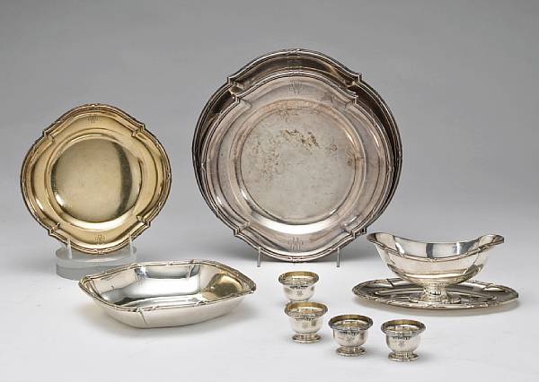 Appraisal: A French export standard silver partial table service and matching