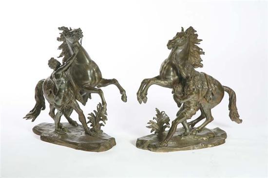 Appraisal: PAIR OF MARLY HORSES AFTER GUILLAUME COUSTOU FRENCH - Bronze