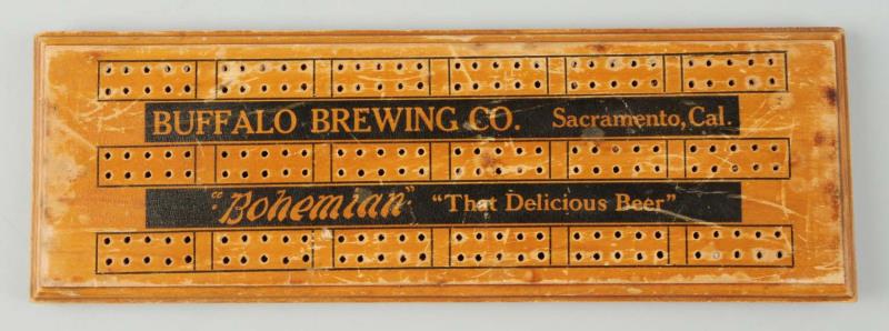 Appraisal: Buffalo Brewing Co Cribbage Board This small cribbage board advertises