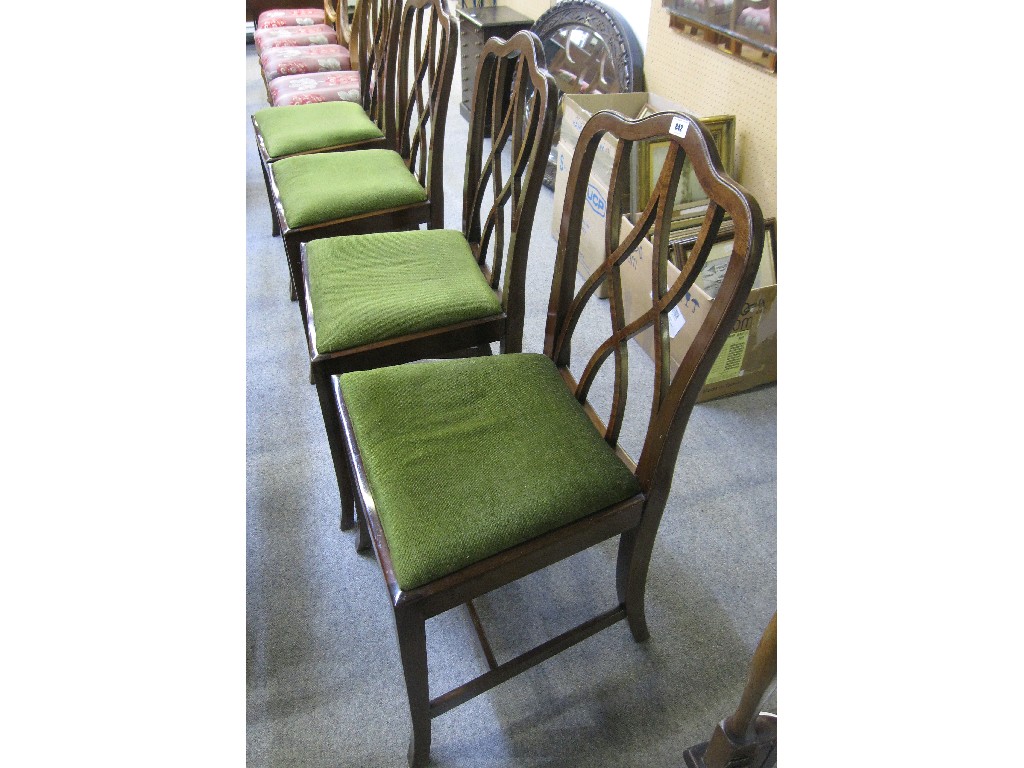 Appraisal: Set of four mahogany Georgian style dining chairs