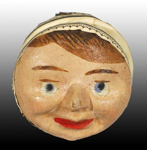 Appraisal: Halloween -Face Squeeze Toy Description Paper mache and leather Working